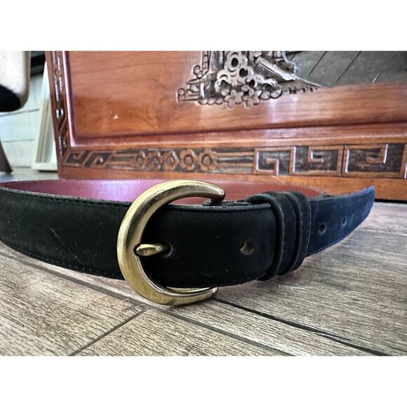 Coach Men's Black Leather Buckle Belt Size Small - Picture 1 of 7